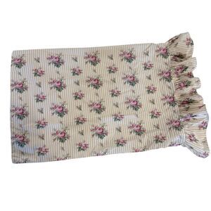 Ralph Lauren Sophie Brooke Yellow Floral Stripe Ruffle Pillow Case Sham Standard